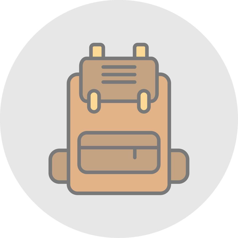 Backpack Line Filled Light Icon vector