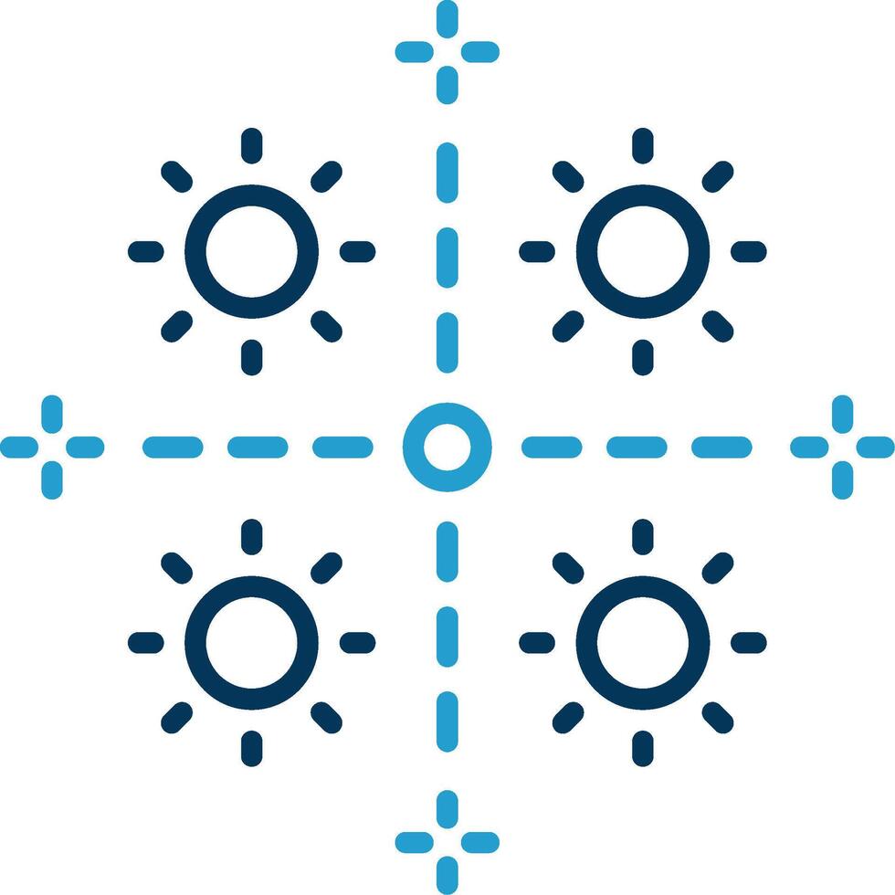 Firework Line Blue Two Color Icon vector