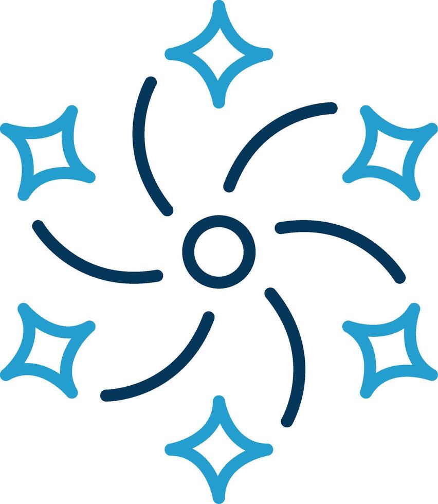 Firework Line Blue Two Color Icon vector
