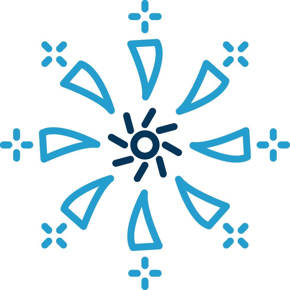 Firework Line Blue Two Color Icon vector
