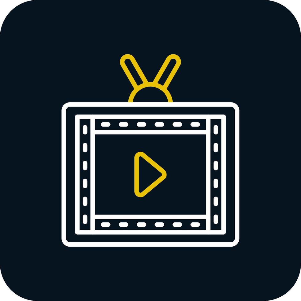 Live Stream Line Yellow White Icon vector