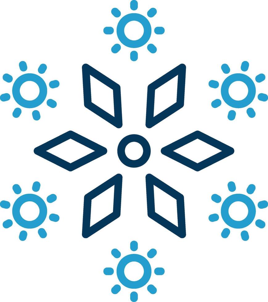 Firework Line Blue Two Color Icon vector