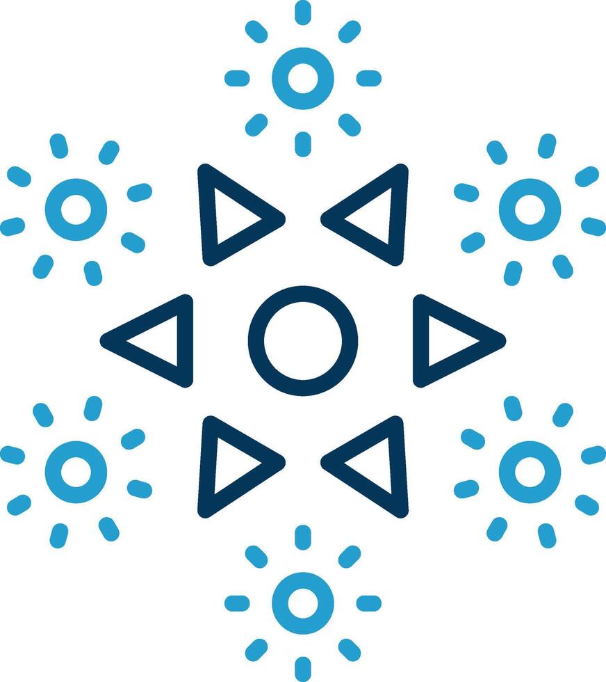 Firework Line Blue Two Color Icon vector