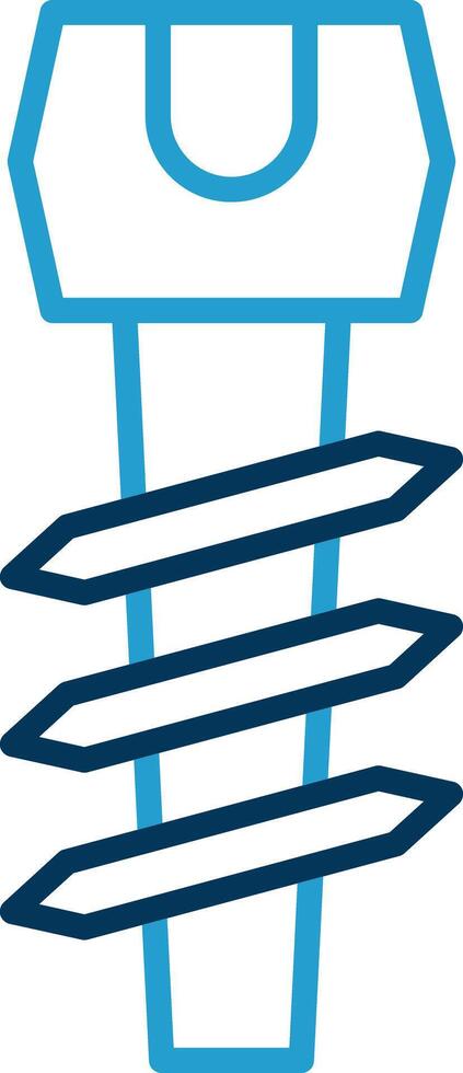Screw Line Blue Two Color Icon vector