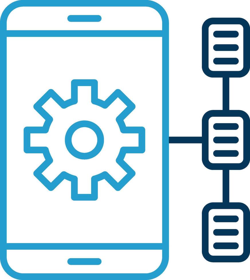 Task Line Blue Two Color Icon vector