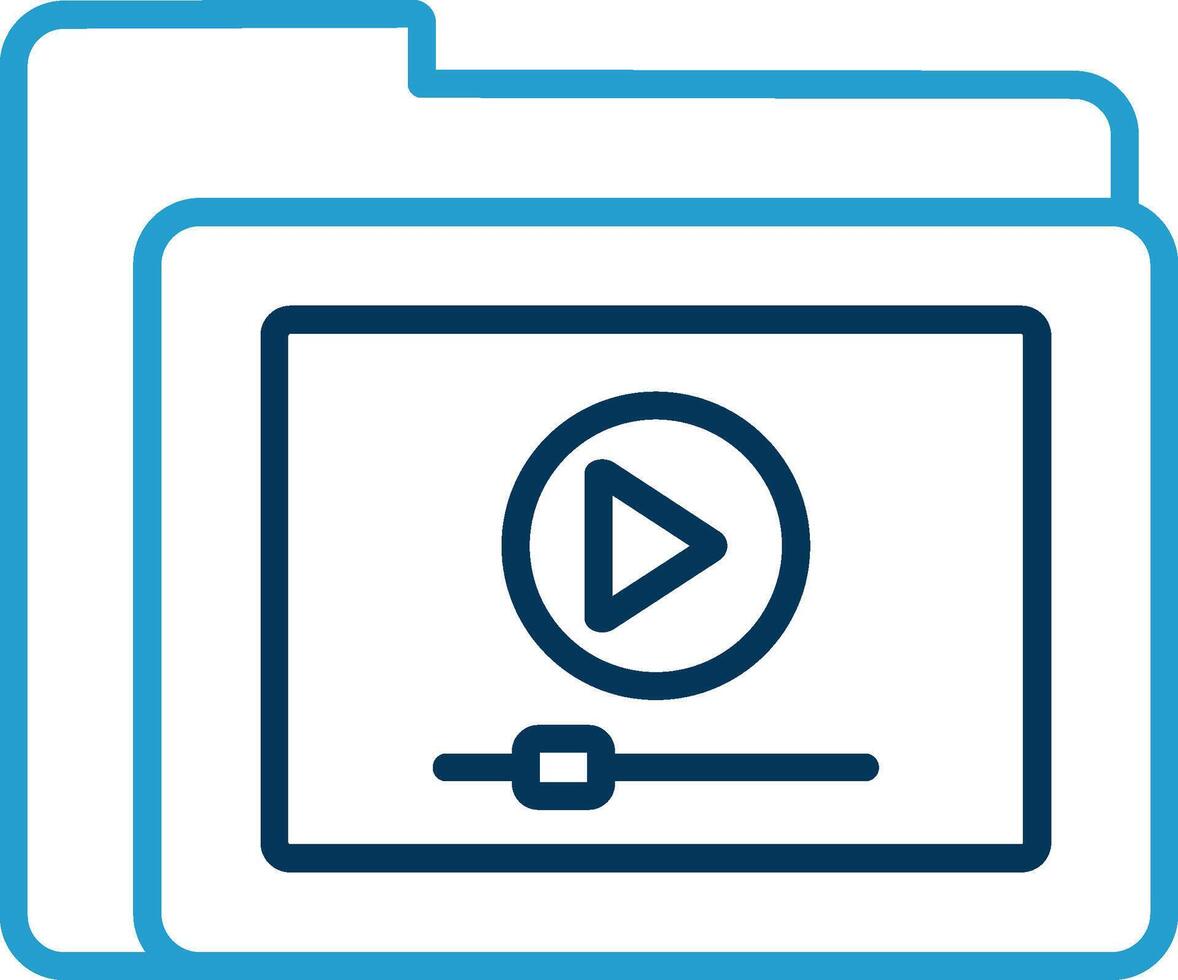 Video Line Blue Two Color Icon vector