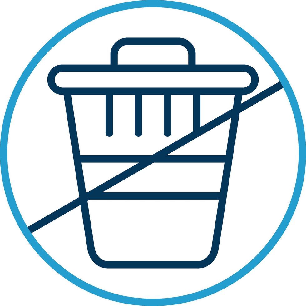 Zero Waste Line Blue Two Color Icon vector