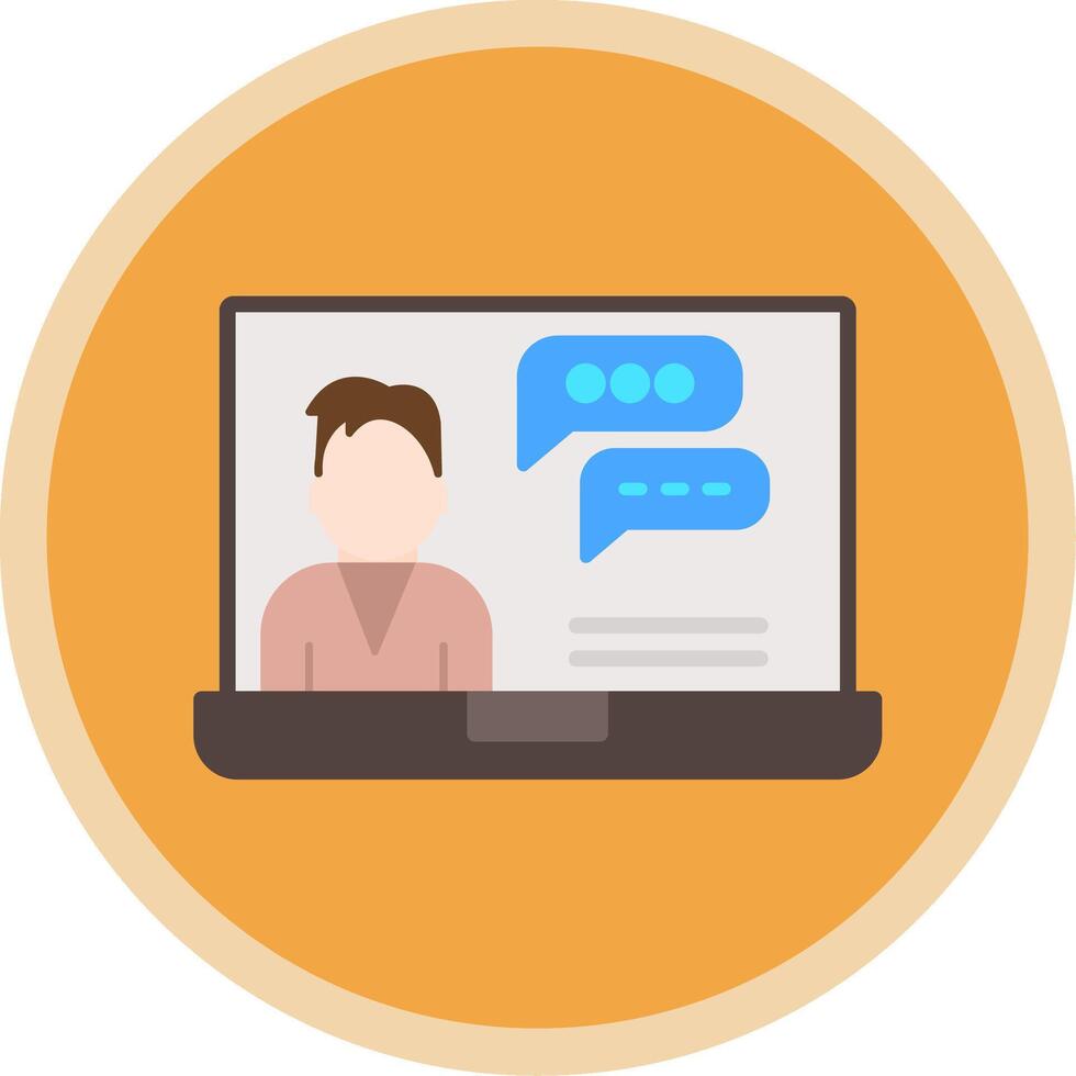 Education Chat Flat Multi Circle Icon vector