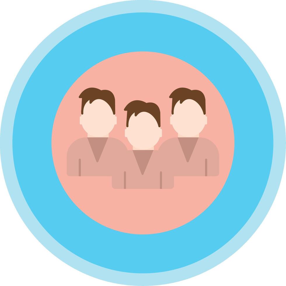 Mans Flat Multi Circle Icon vector