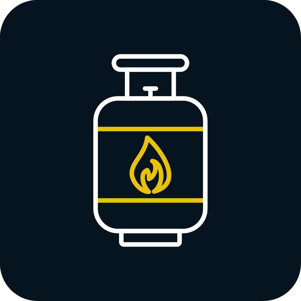 Gas Cylinder Line Yellow White Icon vector
