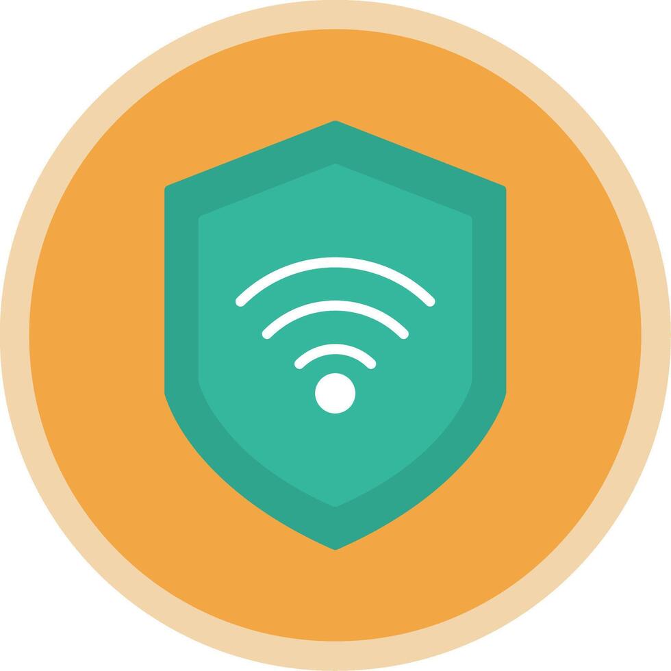 Wifi Security Flat Multi Circle Icon vector