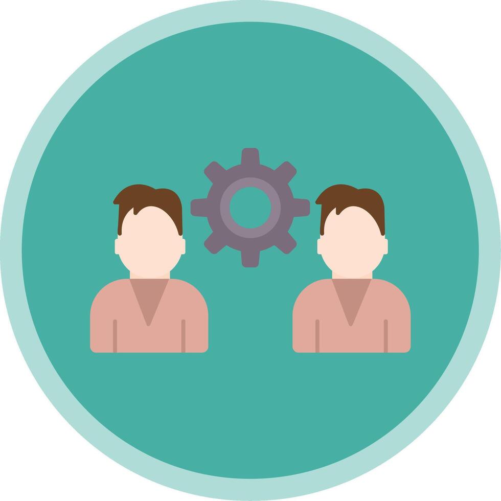 Team Settings Flat Multi Circle Icon vector
