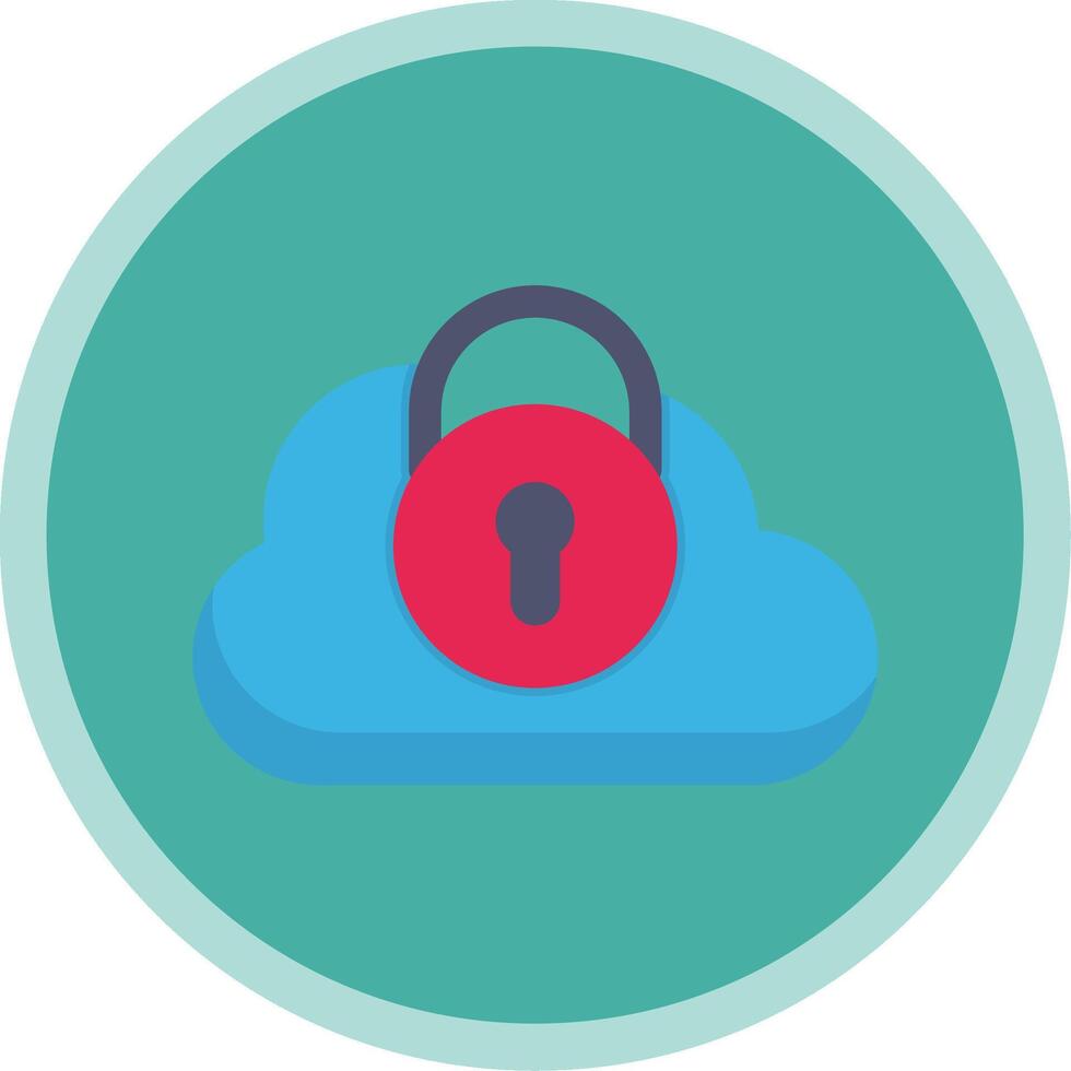 Security Castle Cloud Flat Multi Circle Icon vector