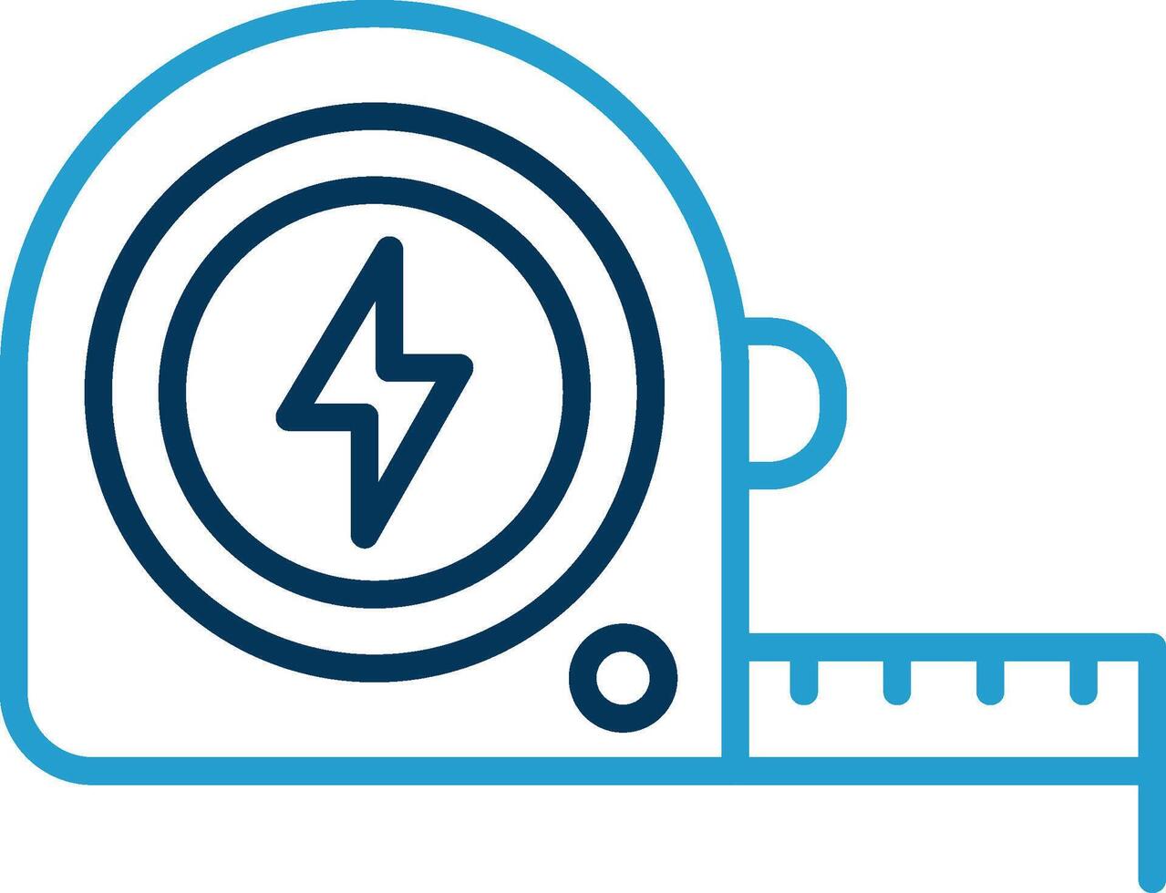 Measure Tap Line Blue Two Color Icon vector