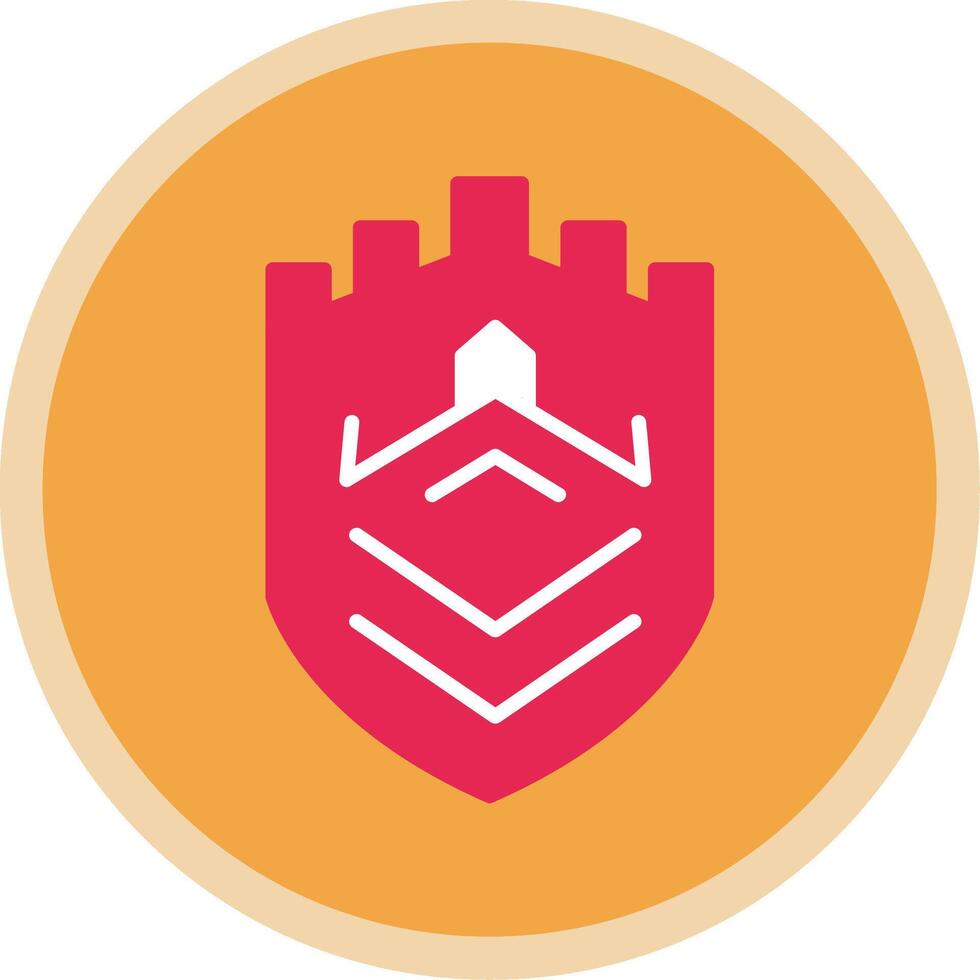 Security Castle Tech Flat Multi Circle Icon vector