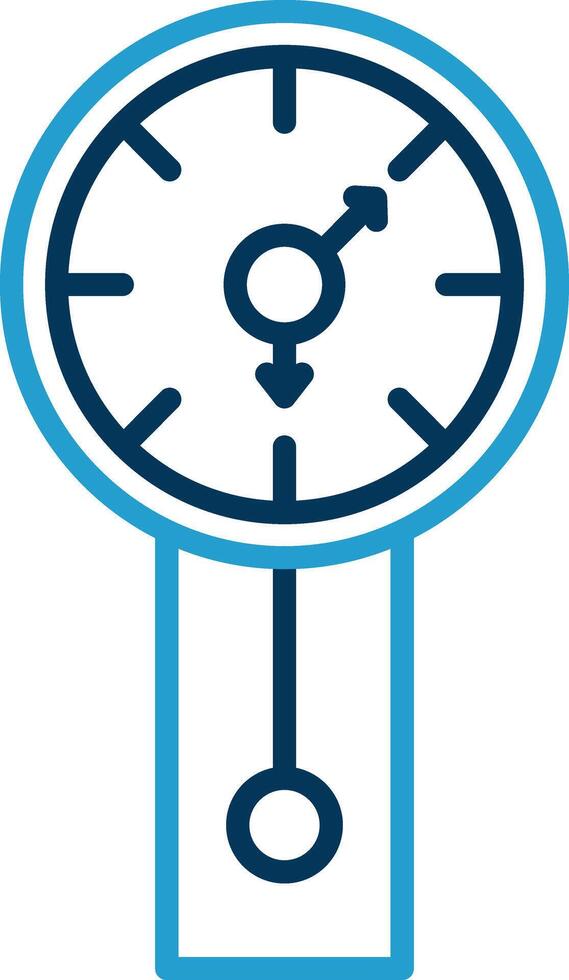Wall Clock Line Blue Two Color Icon vector
