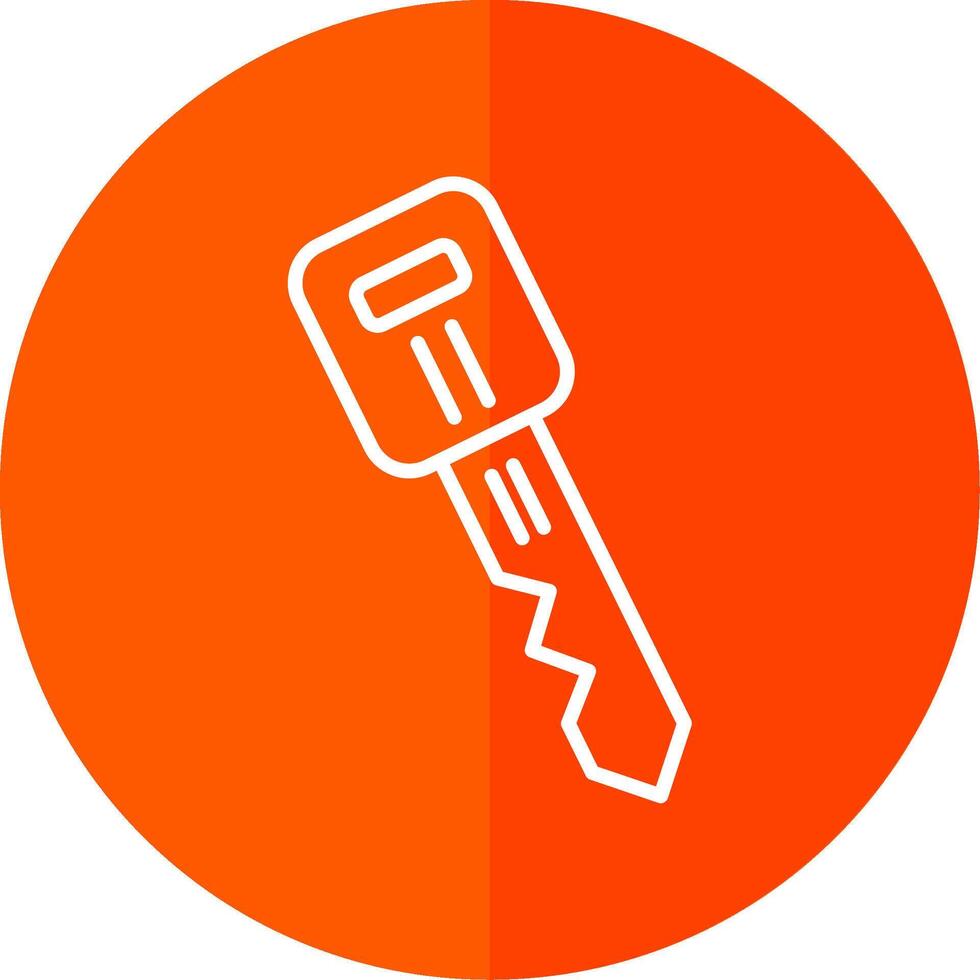 Car Key Line Yellow White Icon vector
