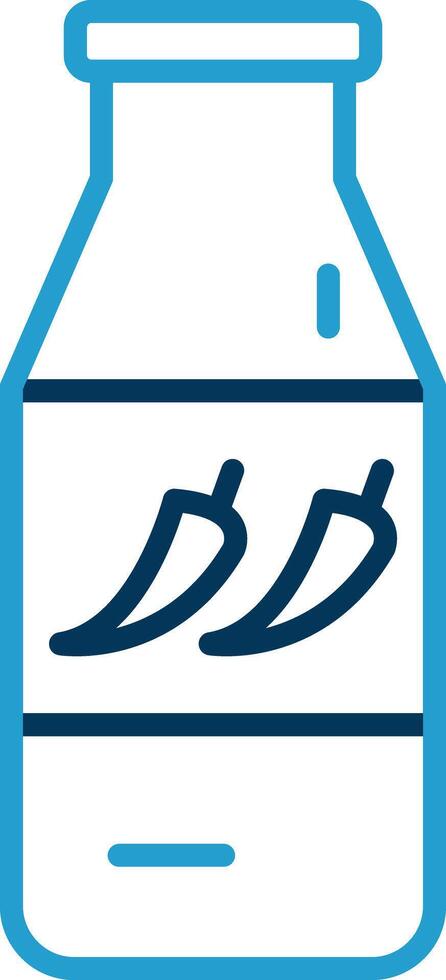 Chilli Sauce Line Blue Two Color Icon vector