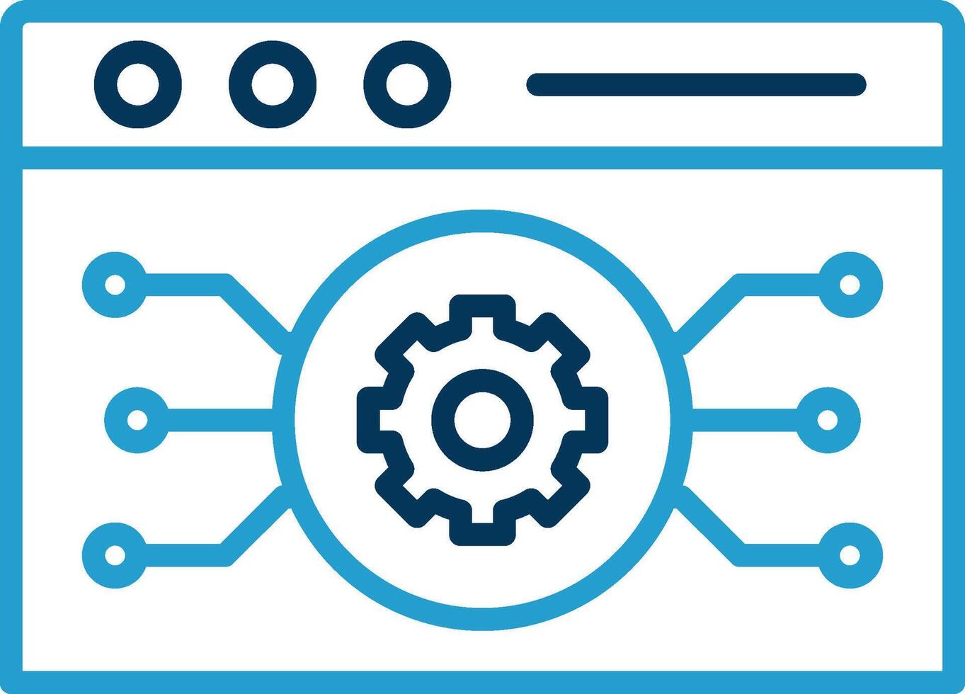 Website Algorithm Line Blue Two Color Icon vector
