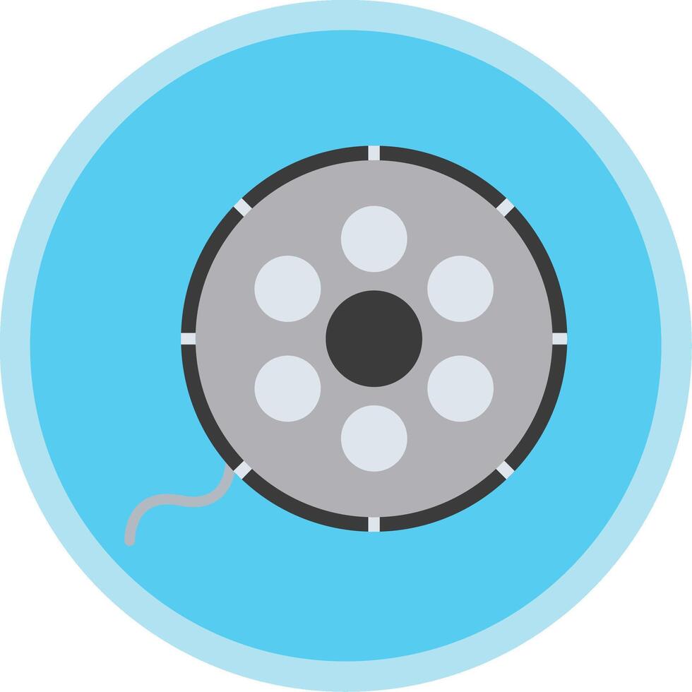 Film Reel Flat Multi Circle Icon vector