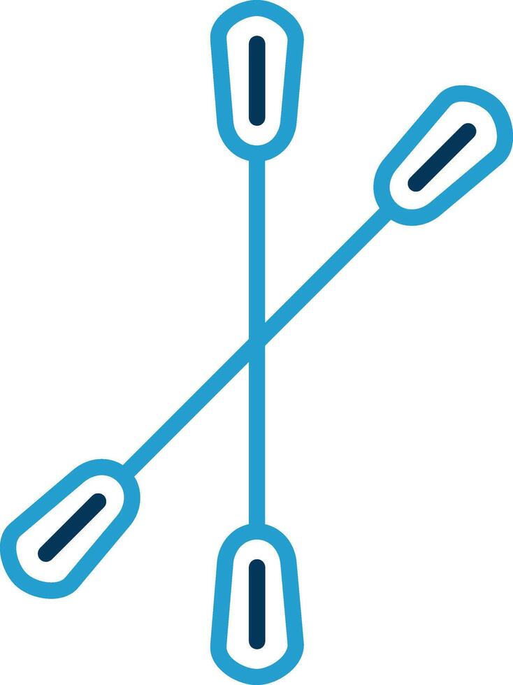 Paddle Line Blue Two Color Icon vector