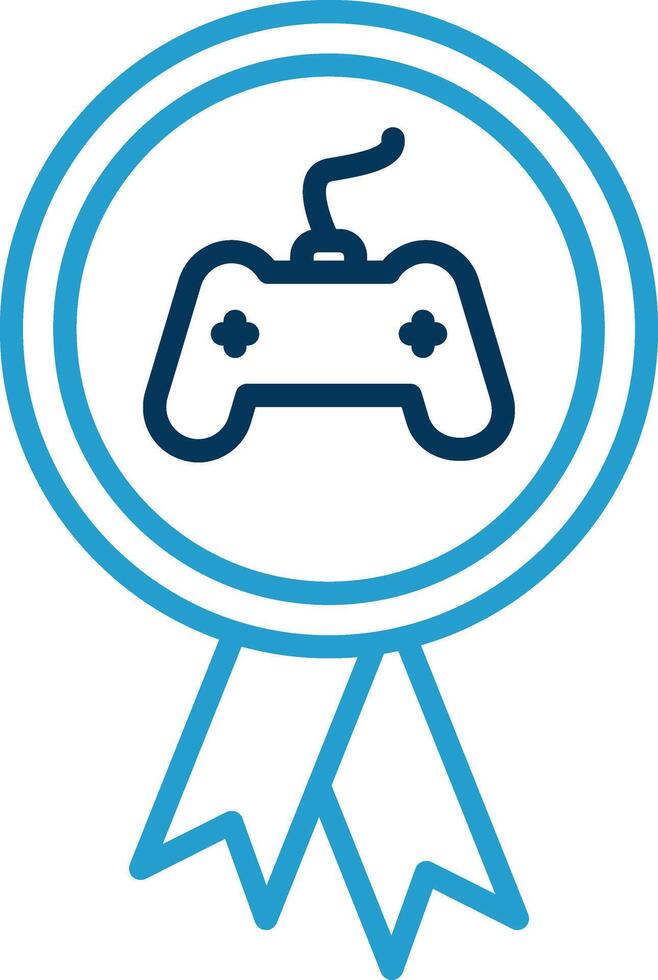 Reward Line Blue Two Color Icon vector
