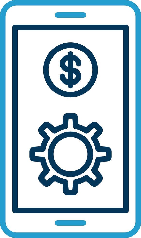Smartphone Line Blue Two Color Icon vector