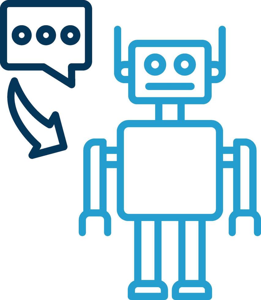 Robot Line Blue Two Color Icon vector