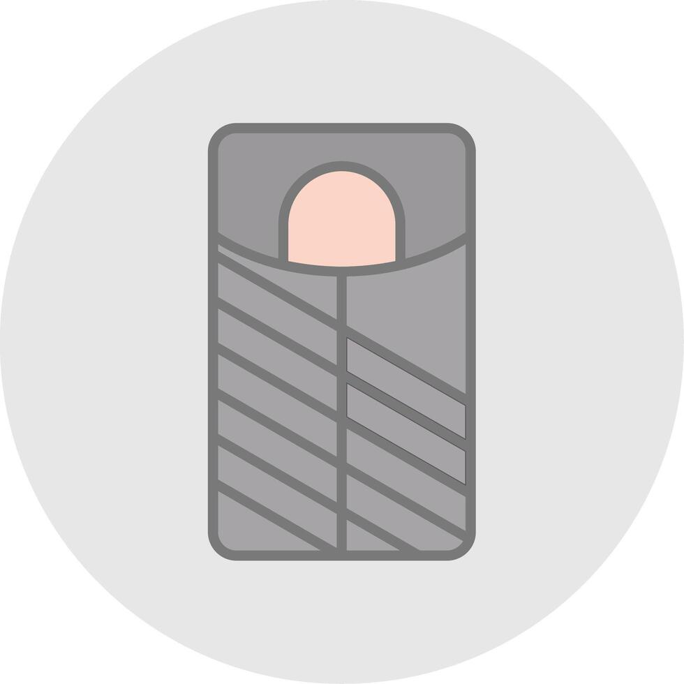 Sleeping Bag Line Filled Light Icon vector