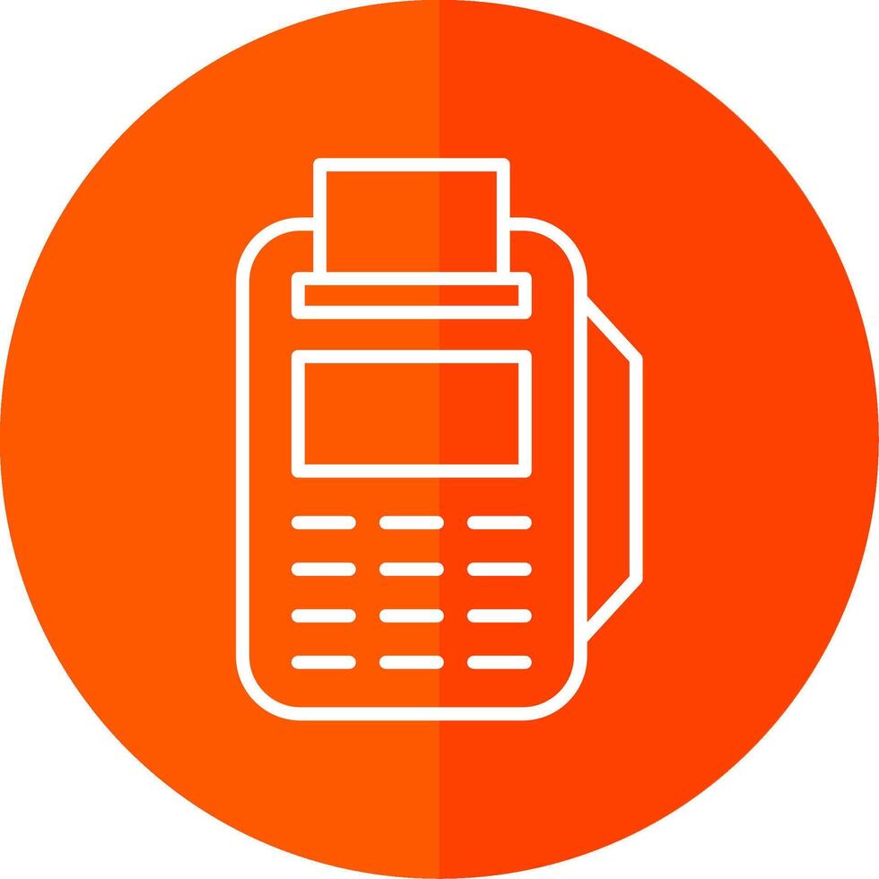 Pos Terminal Line Yellow White Icon vector