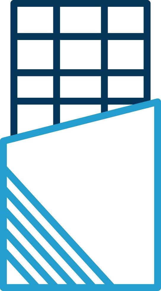 Chocolate Bar Line Blue Two Color Icon vector