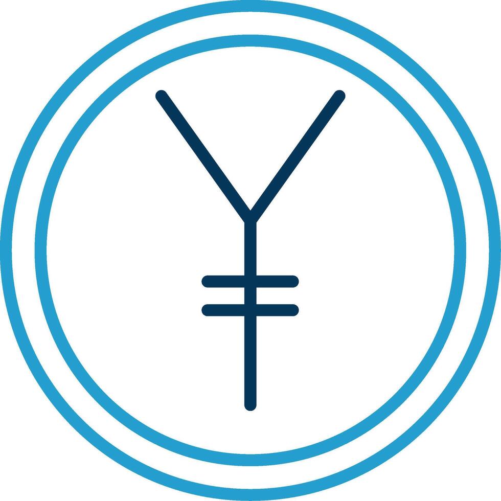 Yen Line Blue Two Color Icon vector