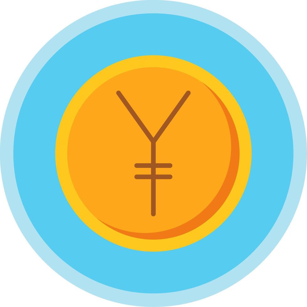 Yen Flat Multi Circle Icon vector
