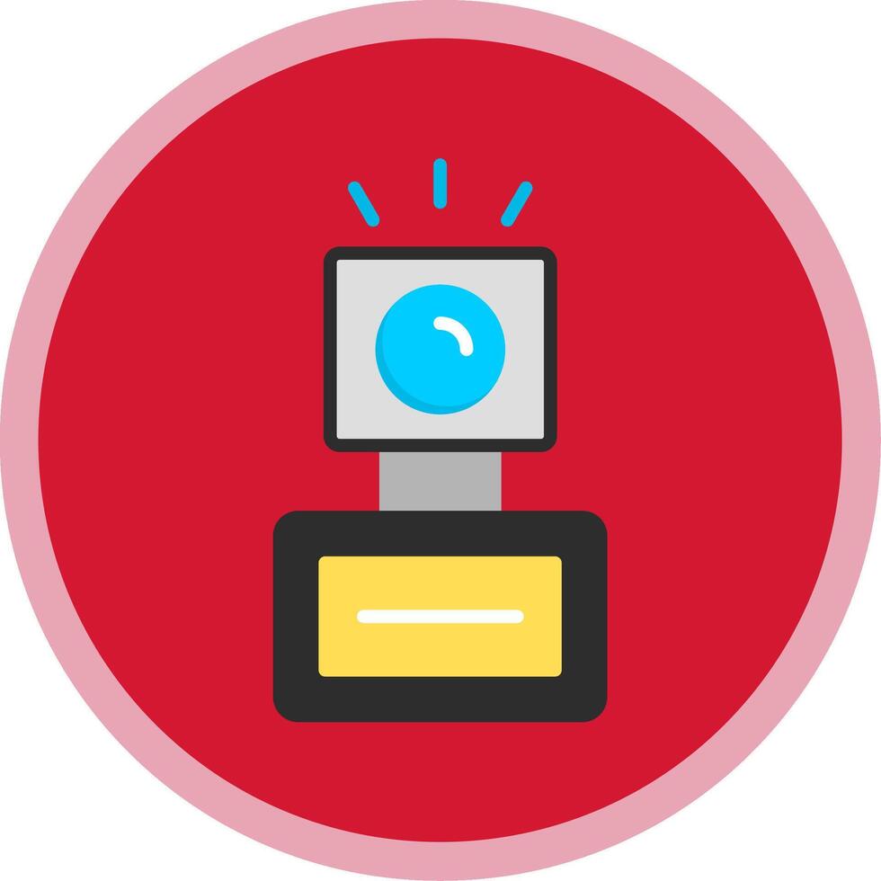 Camera Flash Flat Multi Circle Icon vector