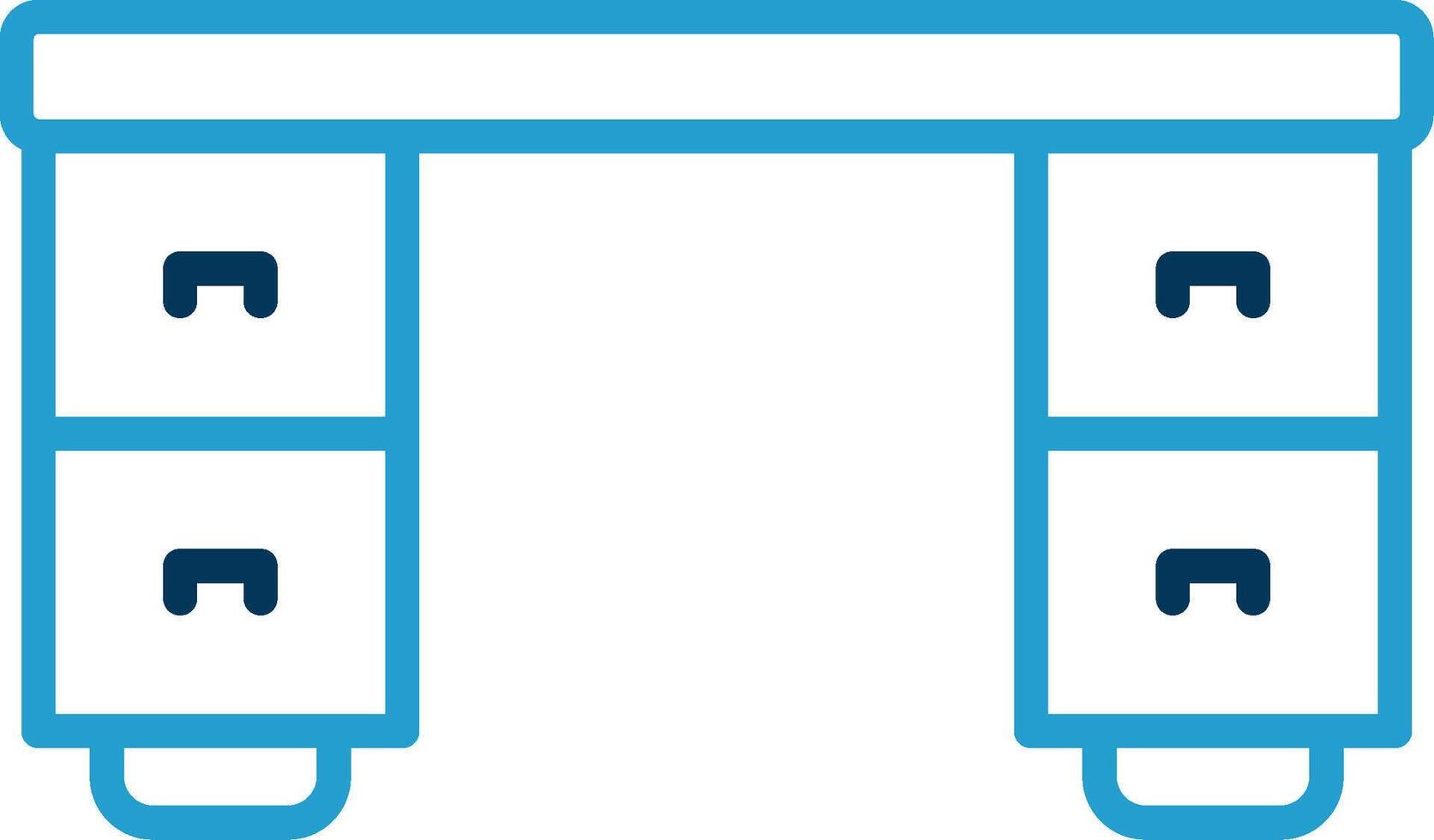 Desk Line Blue Two Color Icon vector