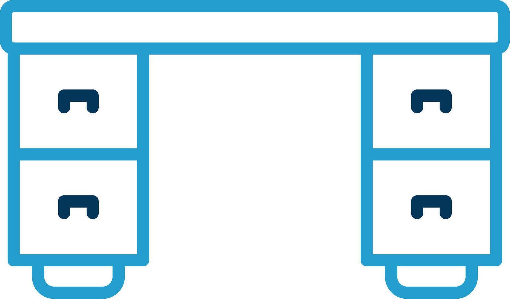 Desk Line Blue Two Color Icon vector