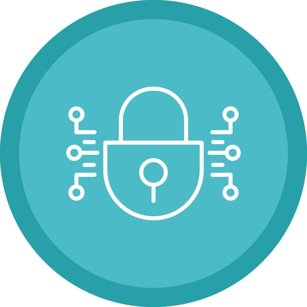 Cyber Security Line Multi Circle Icon vector