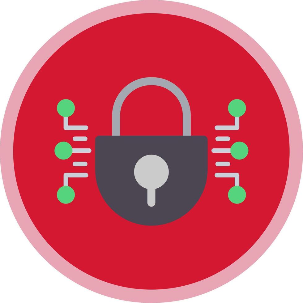 Cyber Security Flat Multi Circle Icon vector