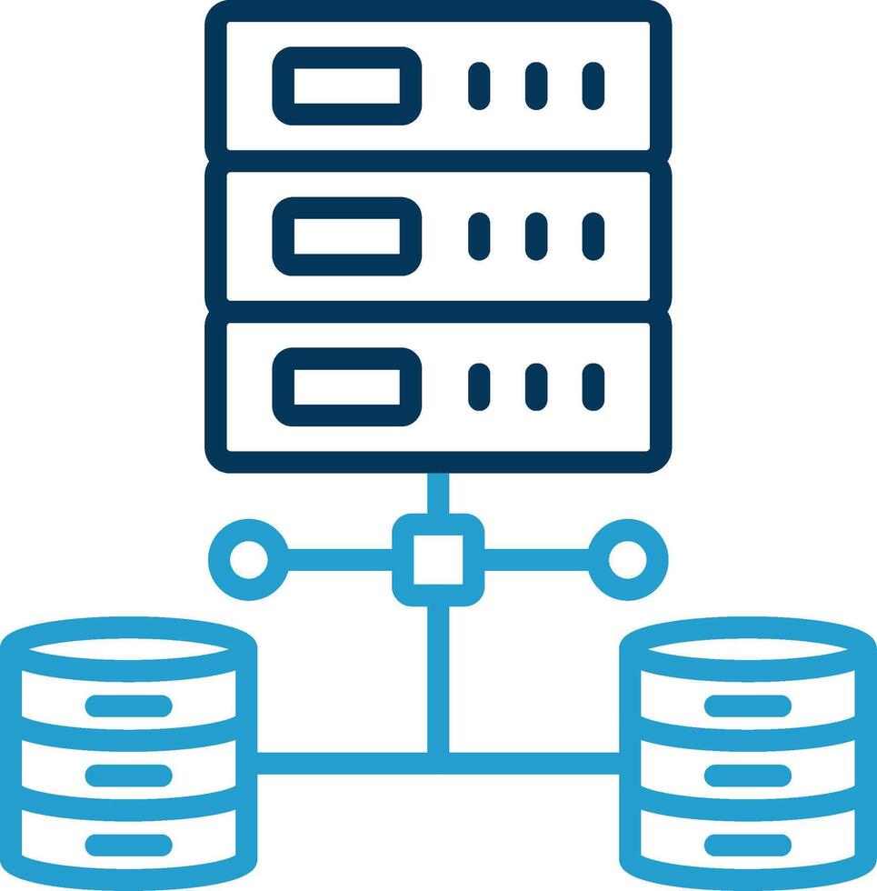 Data Network Line Blue Two Color Icon vector