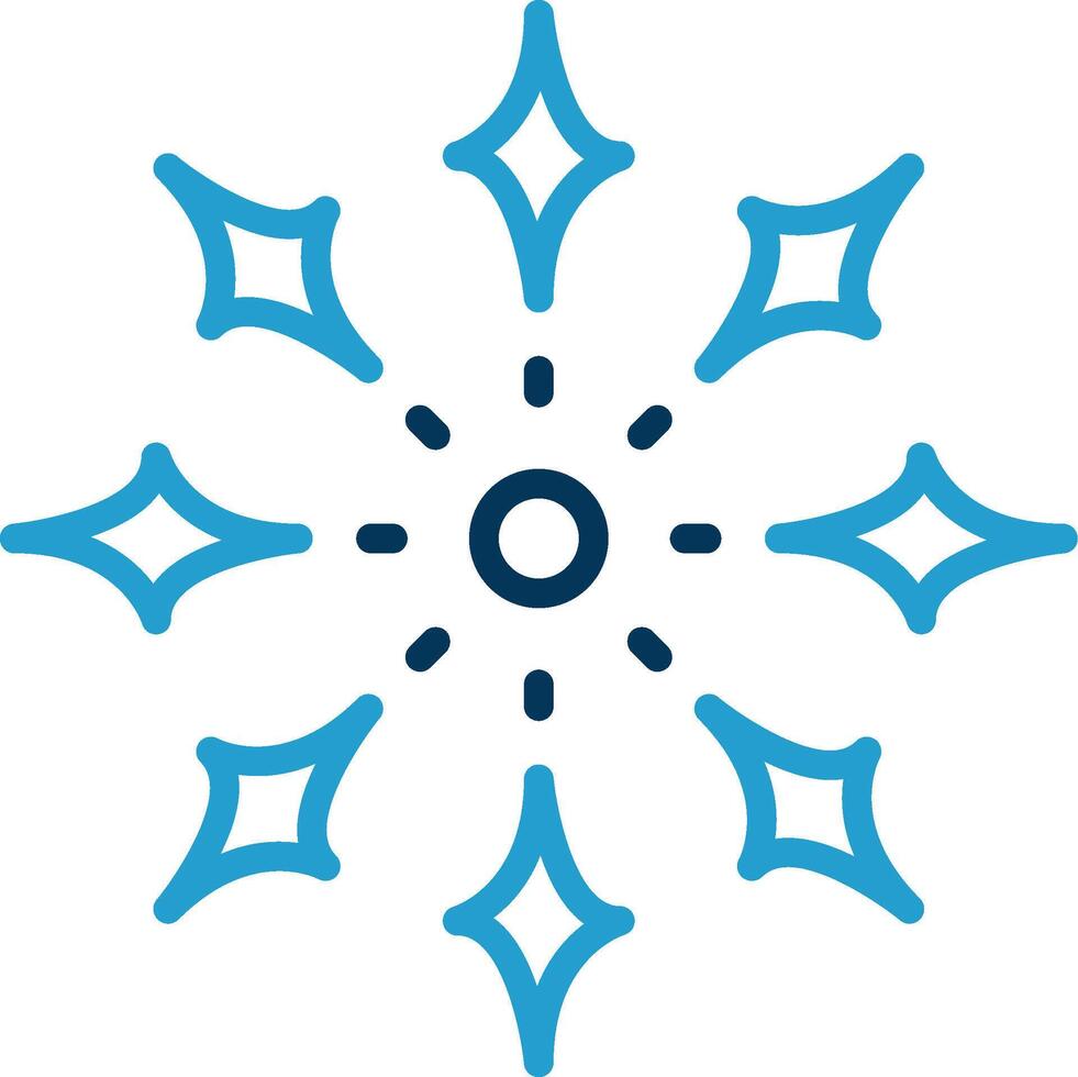 Firework Line Blue Two Color Icon vector