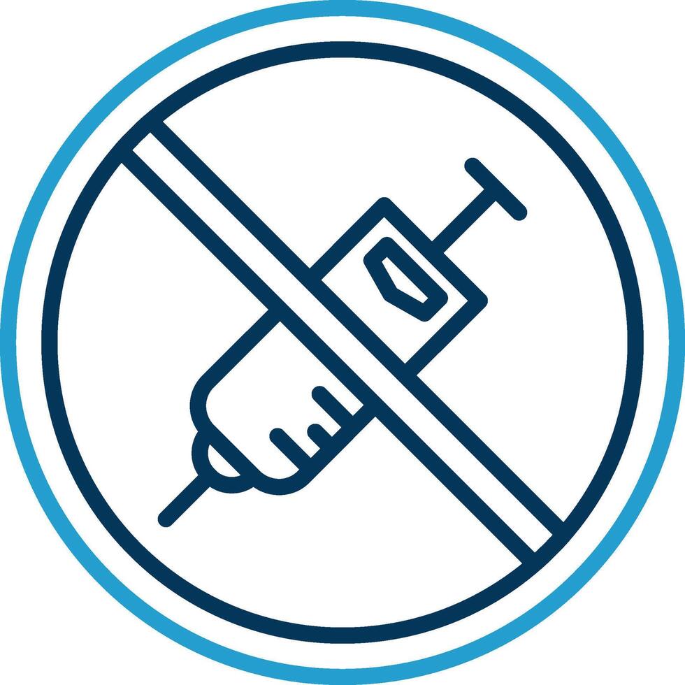 Prohibited Sign Line Blue Two Color Icon vector