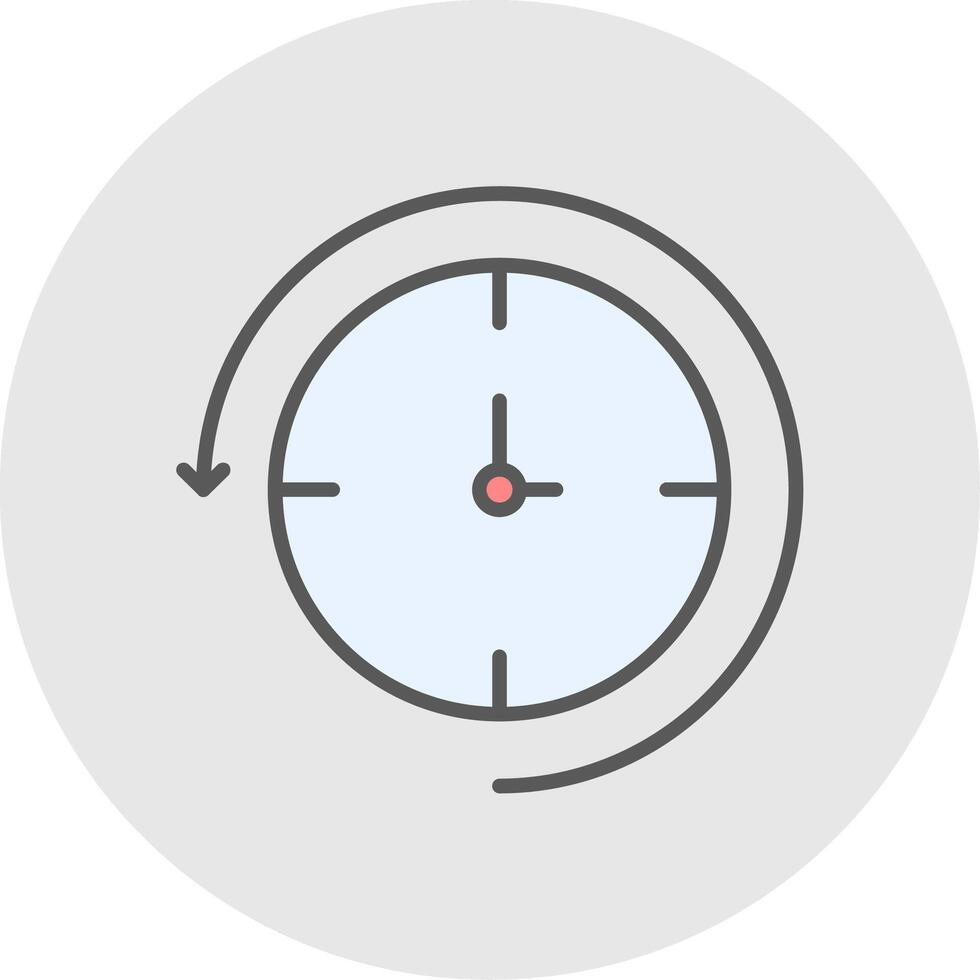 Back In Time Line Filled Light Icon vector