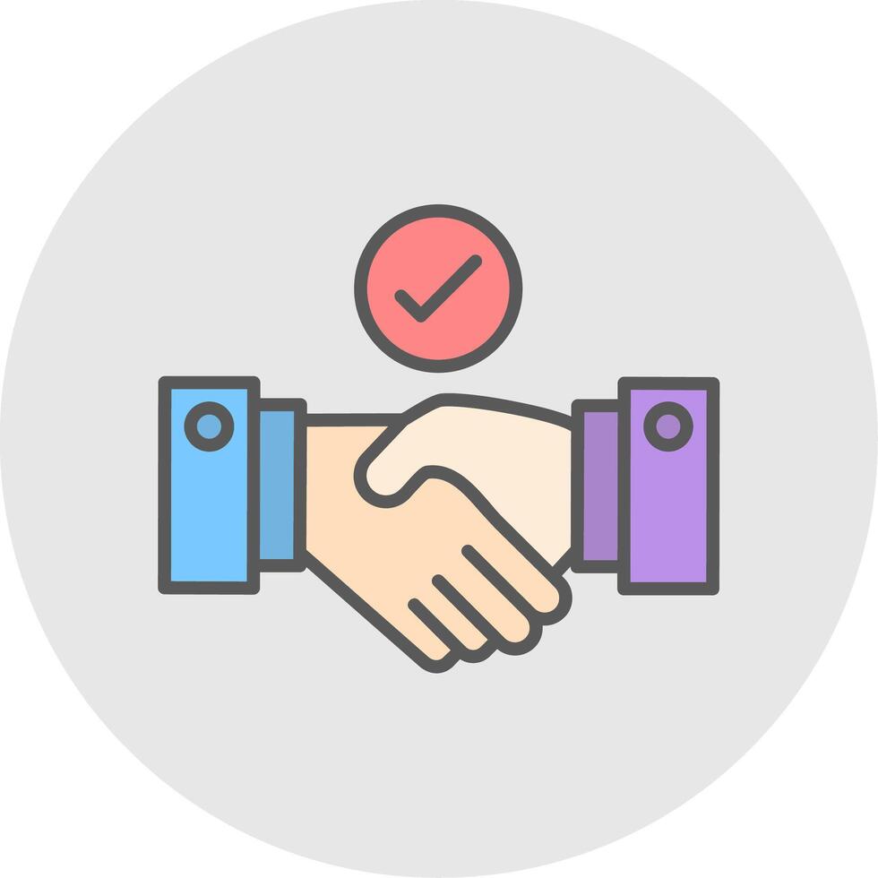 Trust Line Filled Light Icon vector
