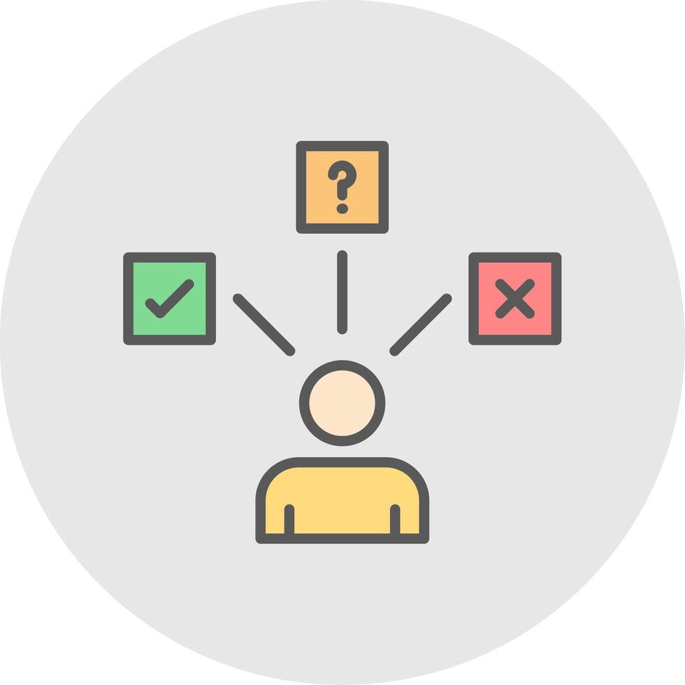 Decide Line Filled Light Icon vector