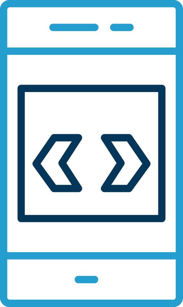 Arrow Line Blue Two Color Icon vector