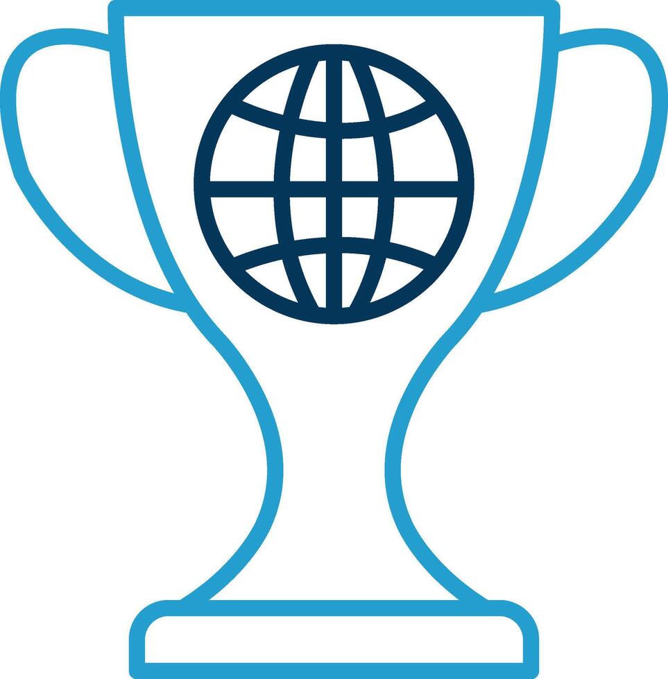 World Line Blue Two Color Icon vector