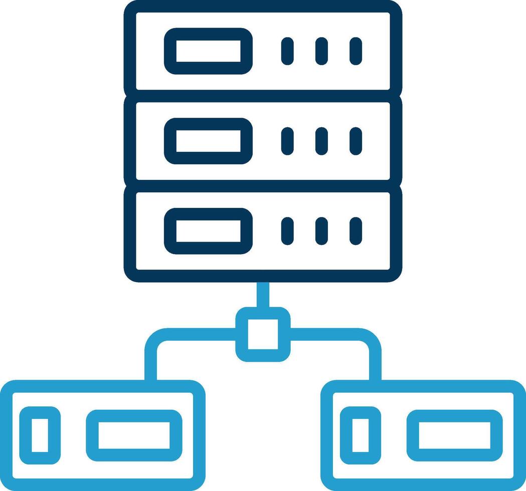 Data Network Line Blue Two Color Icon vector