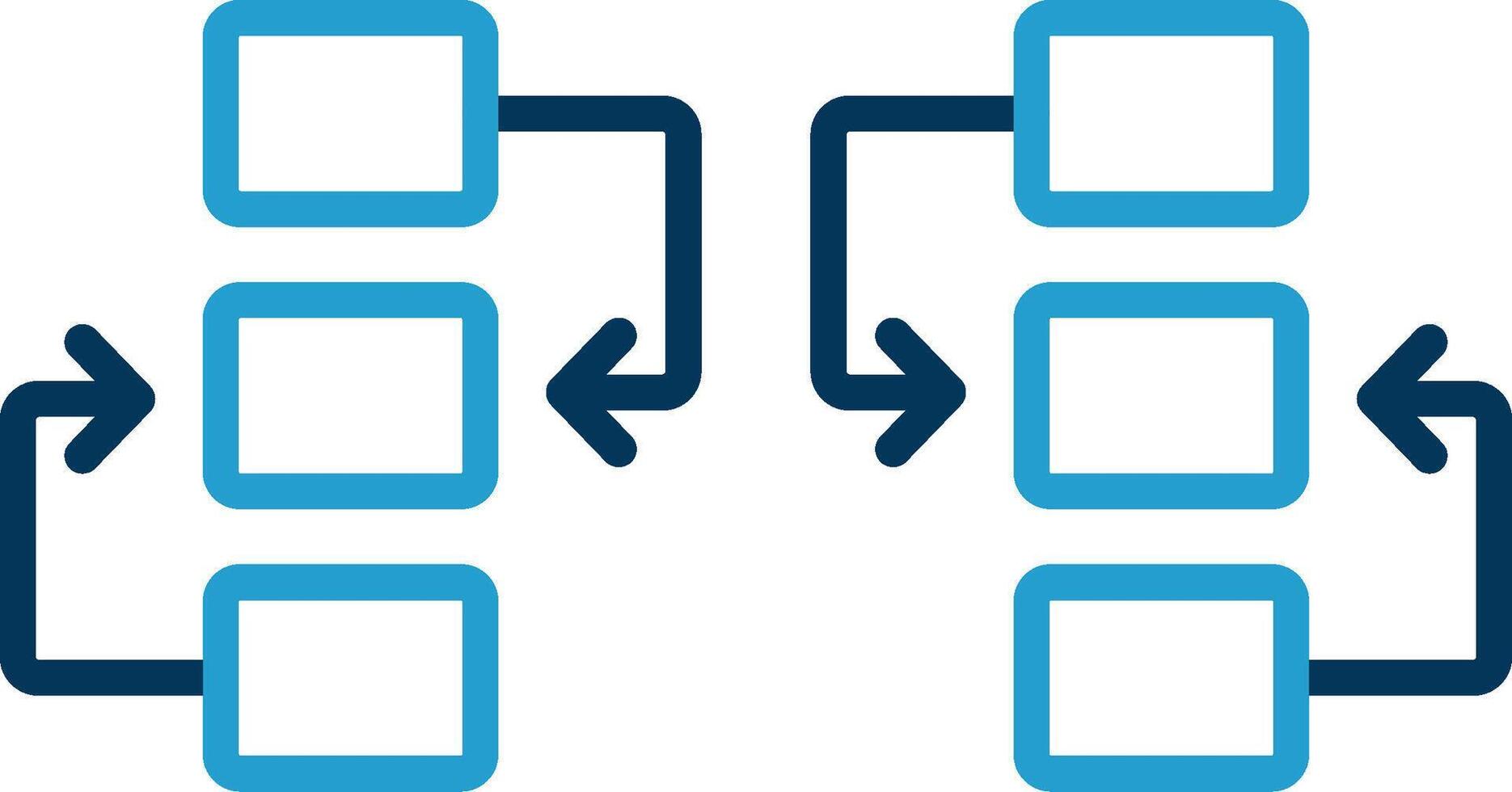 Flow Chart Line Blue Two Color Icon vector