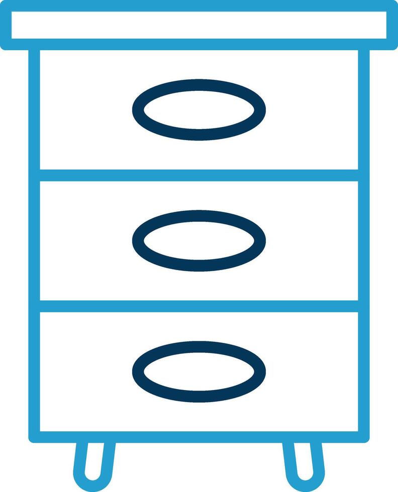 Filling Cabinet Line Blue Two Color Icon vector