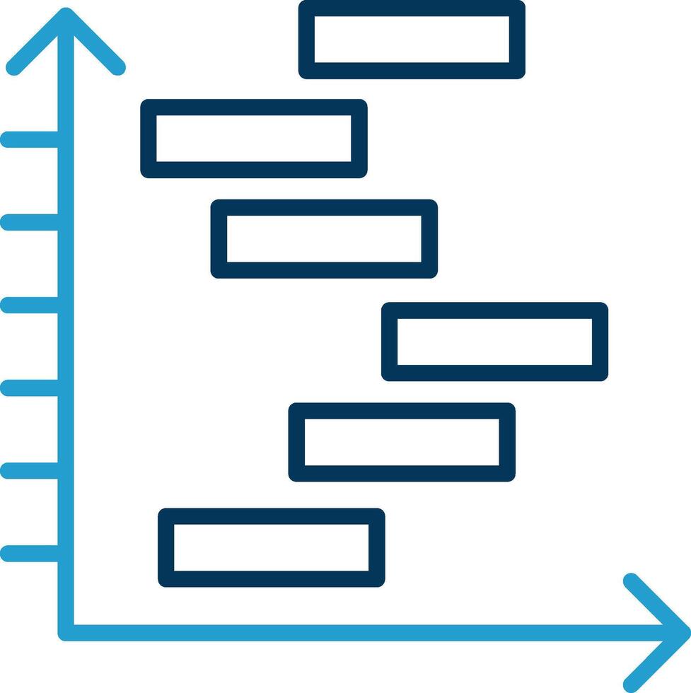 Gnatt Chart Line Blue Two Color Icon vector